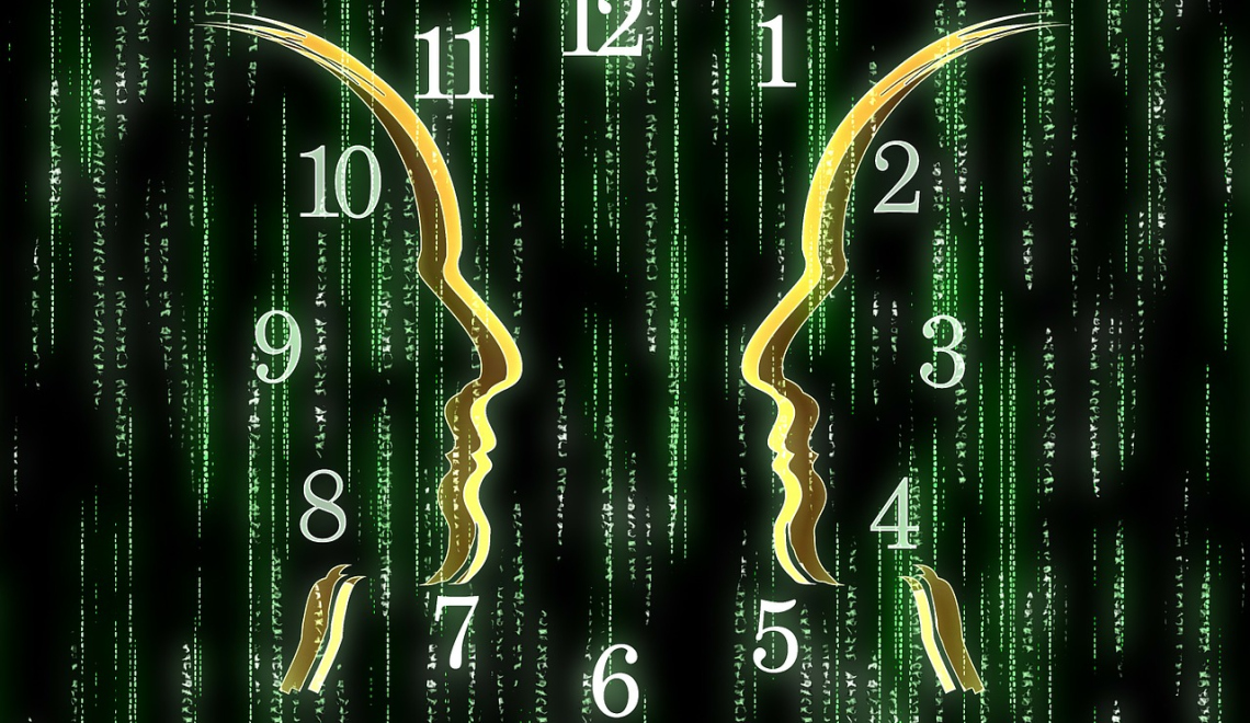 Matrix Face Silhouette - geralt -pixabay Abbildung von Gesichtern und Ziffernblatt im Matix-Stil