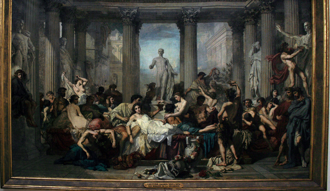 Les Romains de la Décadence - Thomas Couture - Szilas - Wikimedia Abbildung von Les Romains de la Decadence vom Thomas Couture