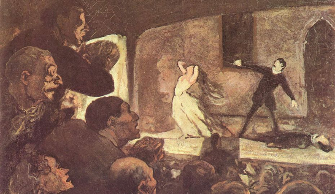 Melodrama - Honoré Daumier - Wikimedia Abbildung von Gemaelde Melodrama von Honore Daumier