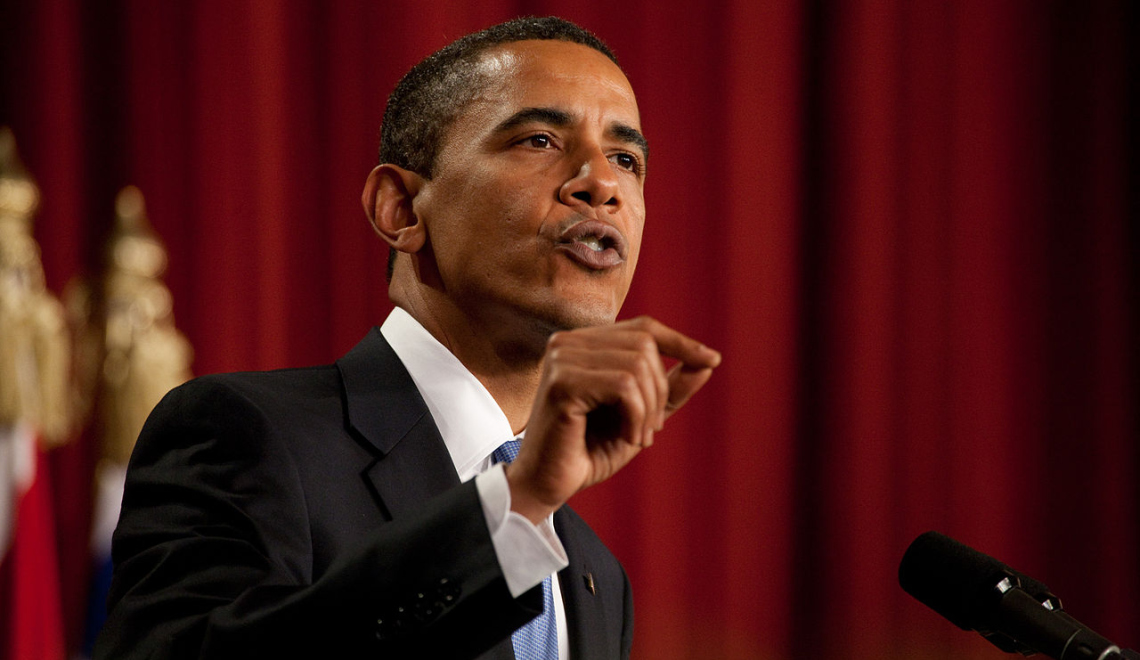 Barack Obama speaks in Cairo - Chuck Kennedy - Official White House photo Abbildung von Barack Obama bei einer Rede in Cairo