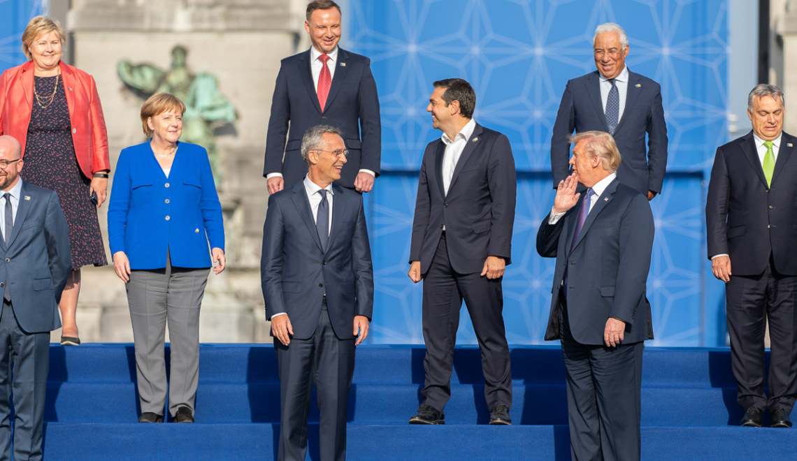 NATO Treffen 2018 mit Merkel und Trump