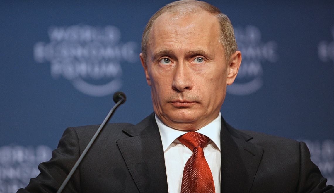 Vladimir Putin - Photo by World Economic Forum - from Flickr - CC BY-SA 2 Foto von Vladimir Putin