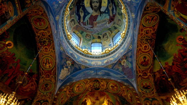 Abbildung vom Inneren der Auferstehungskirche in Sankt Petersburg