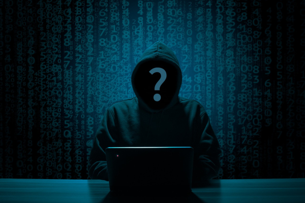 Abbildung einer Silhouette vor einem Laptop