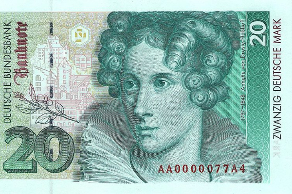 Abbildung einer deutschen 20 Mark Banknote