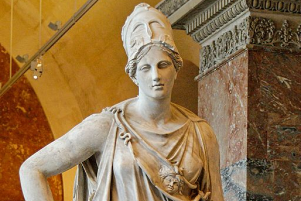 Statue von Athena, Göttin der Weisheit, der Strategie und des Kampfes